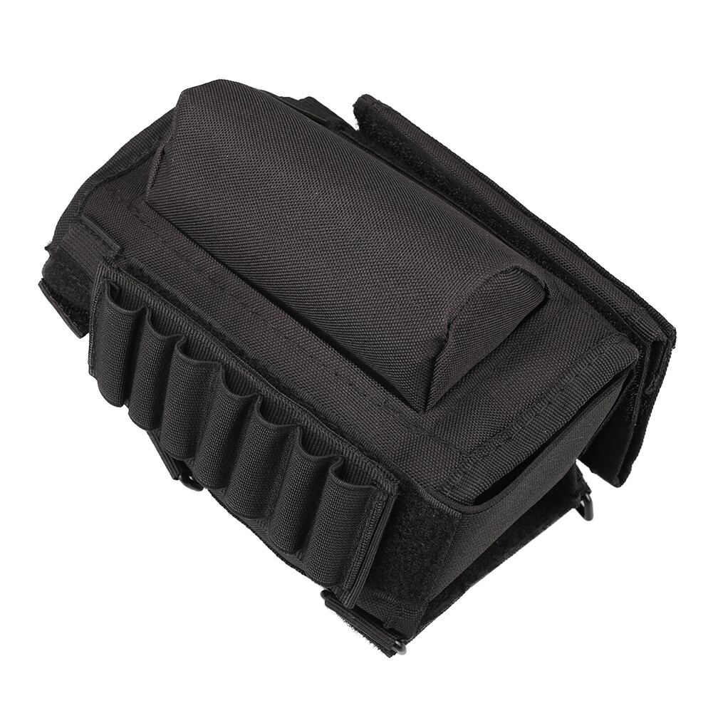 Tactical Rifle Buttstock Cheek Rest Riser Ammo Cartridges Carrier Case Holder US