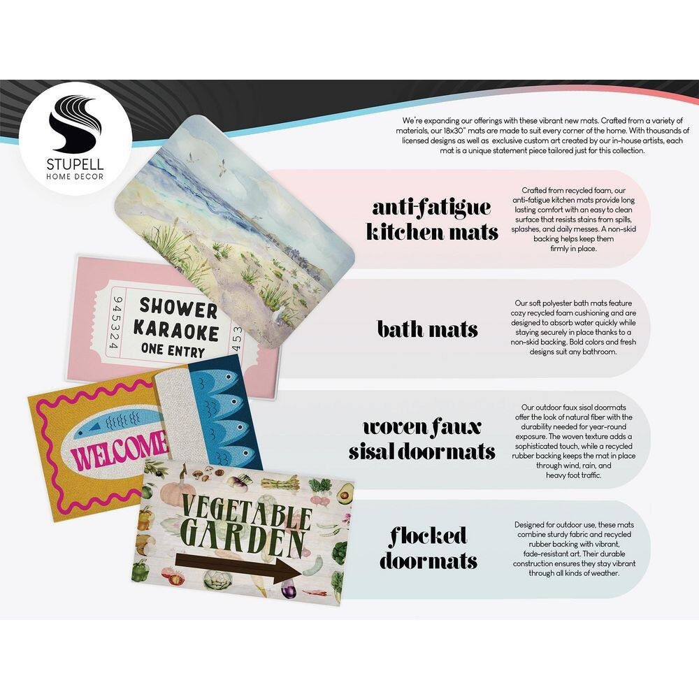 Bayside Sea Life & Ship Blue 18 In. X 30 In. Polyester Non-Slip Outdoor Door Mat