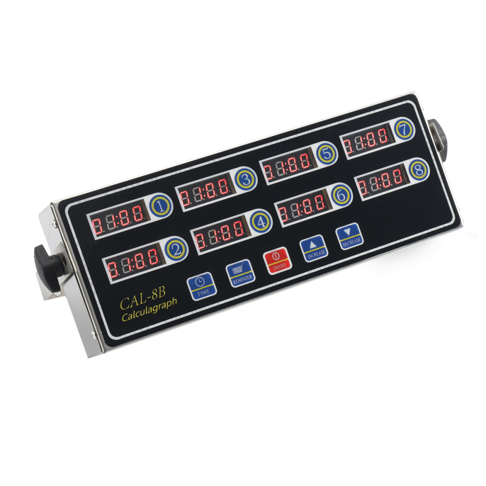 Commercial 8 Channels Digital Kitchen Timer; Stainless Steel Calculagraph Timer