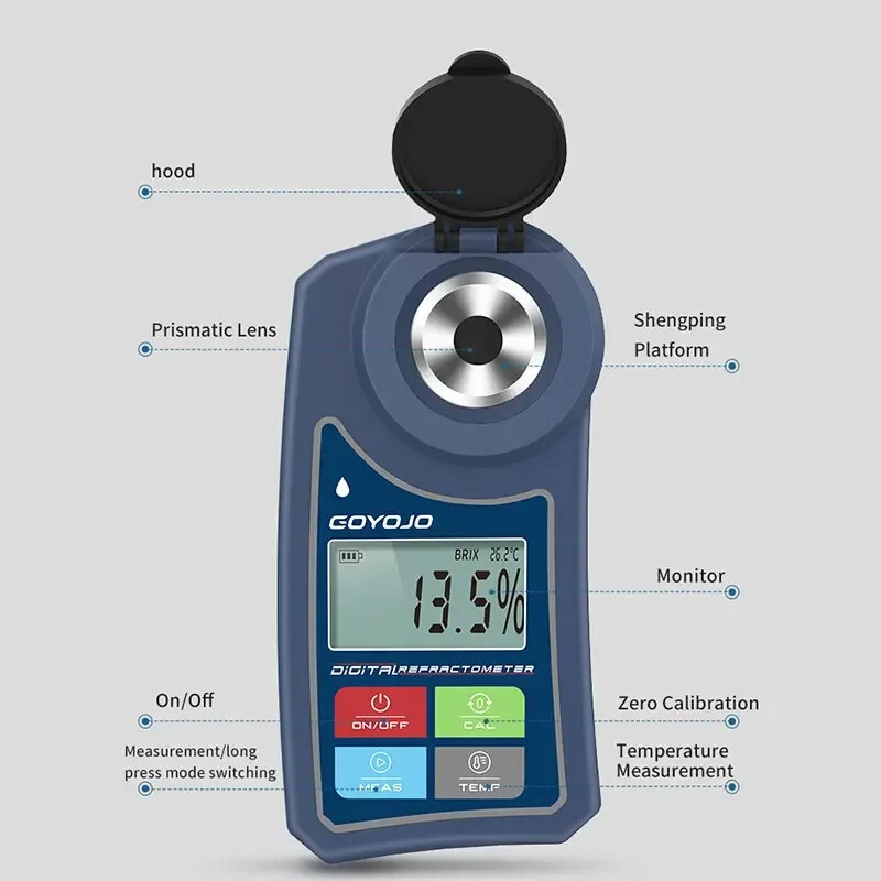 Digital Brix Refractometer Flagfront Brix Meter Sugar Fruits Refractometer 0-55%
