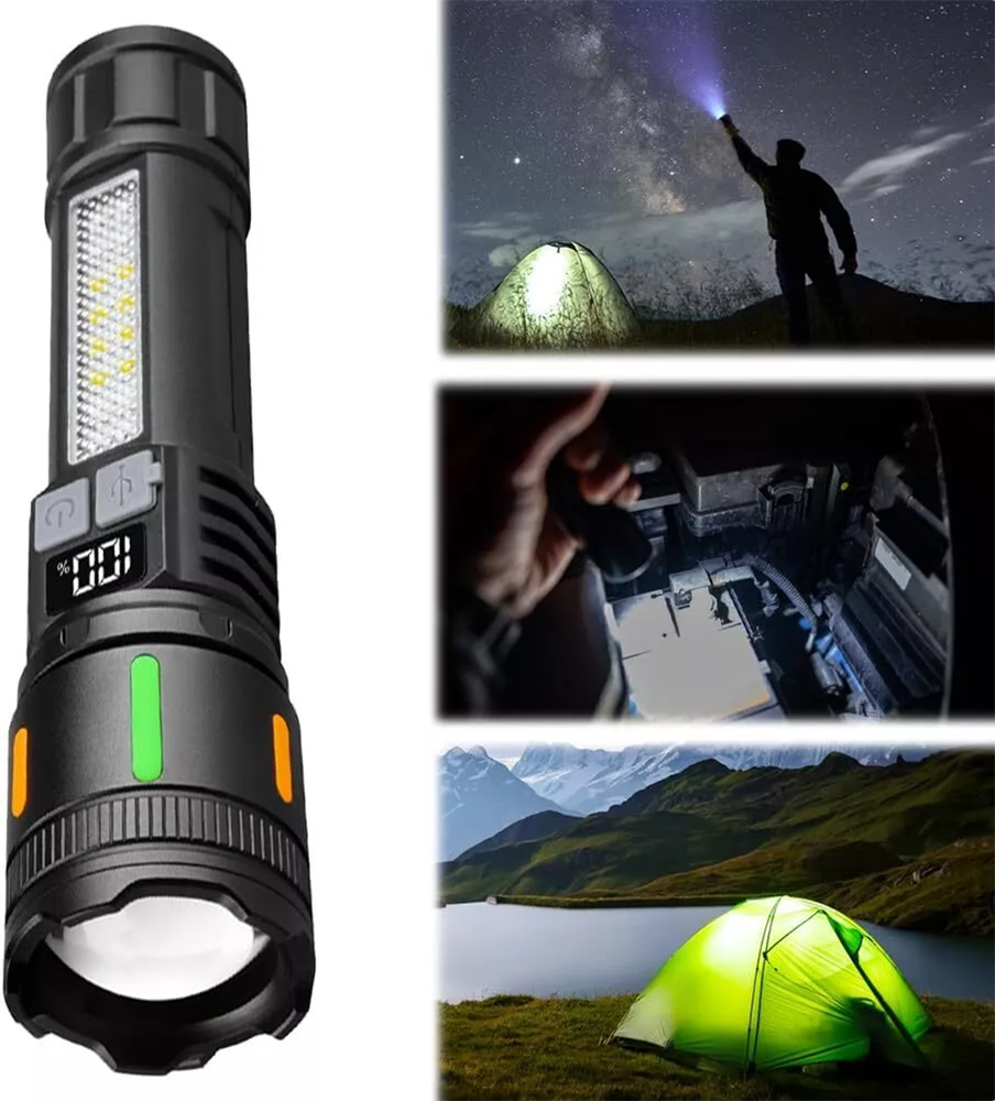 99000000 Lumens Super Bright LED Tactical Flashlight 2 x Rechargeable Work Light