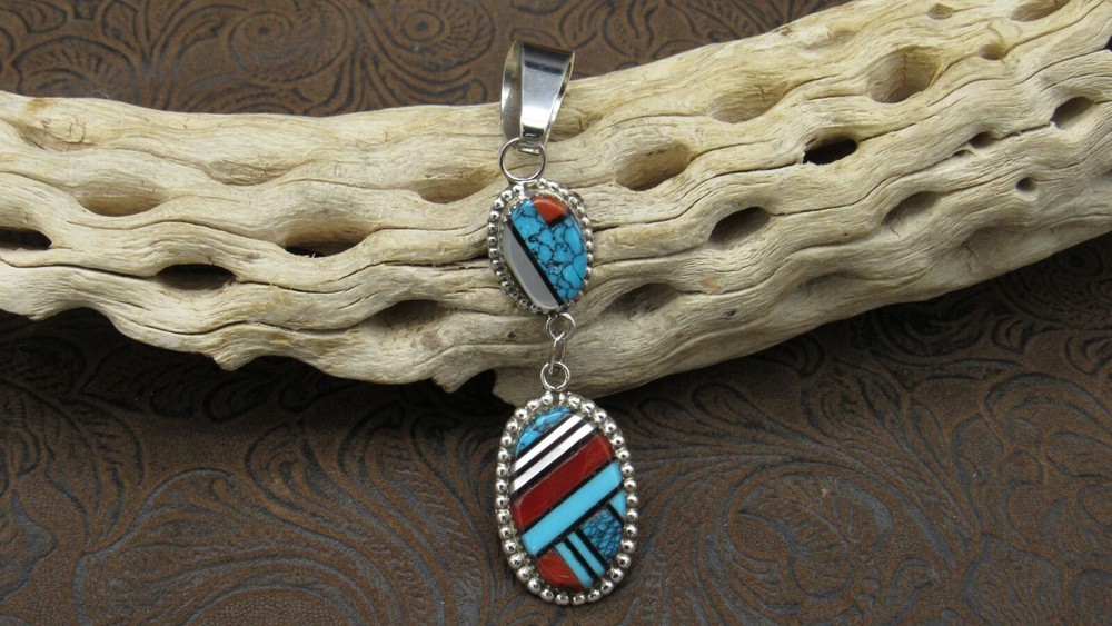 *Sterling Silver Multi- Stone Pendant+