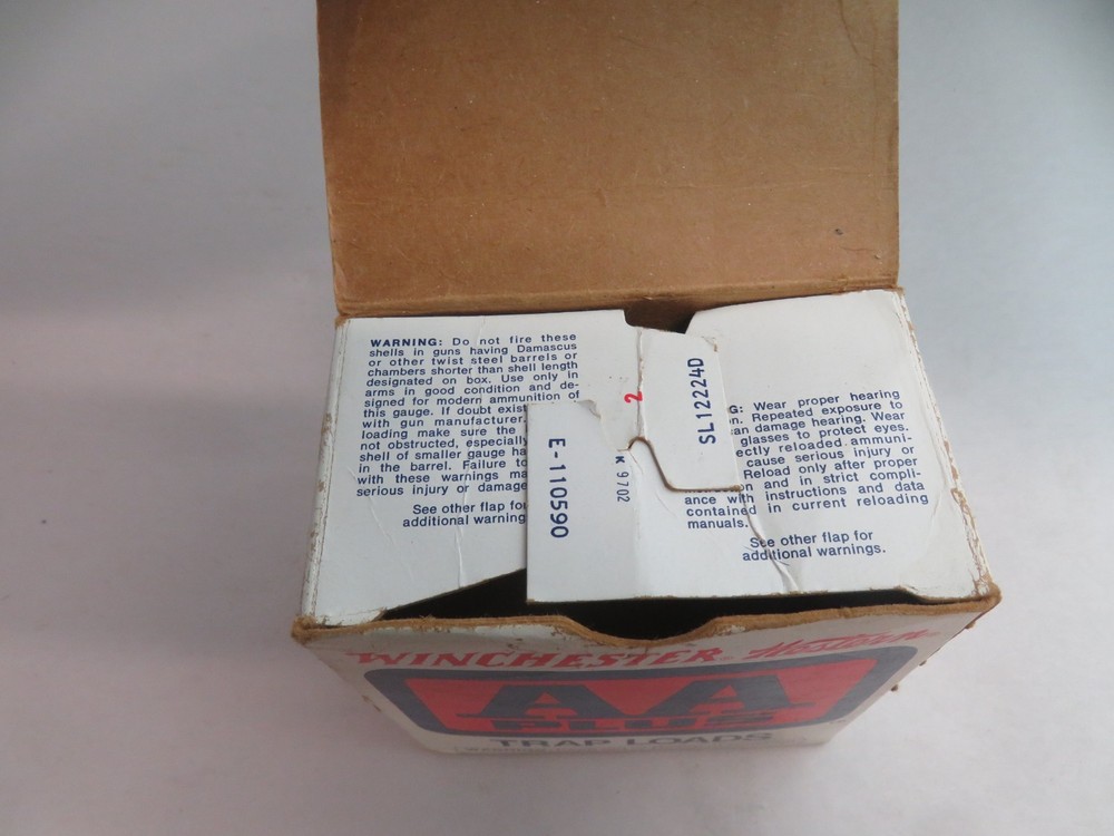 Winchester Western AA Plus Trap Loads EMPTY BOX Vintage