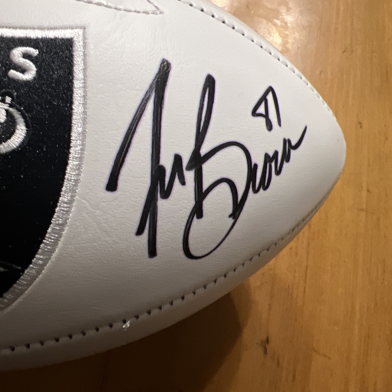 Howie Long & Tim Brown Autographed Oakland Raiders Logo Football HOF Hologram