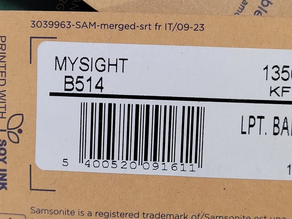 Samsonite Mysight 15.6" Authentic Laptop Backpack Minimalist Style Black