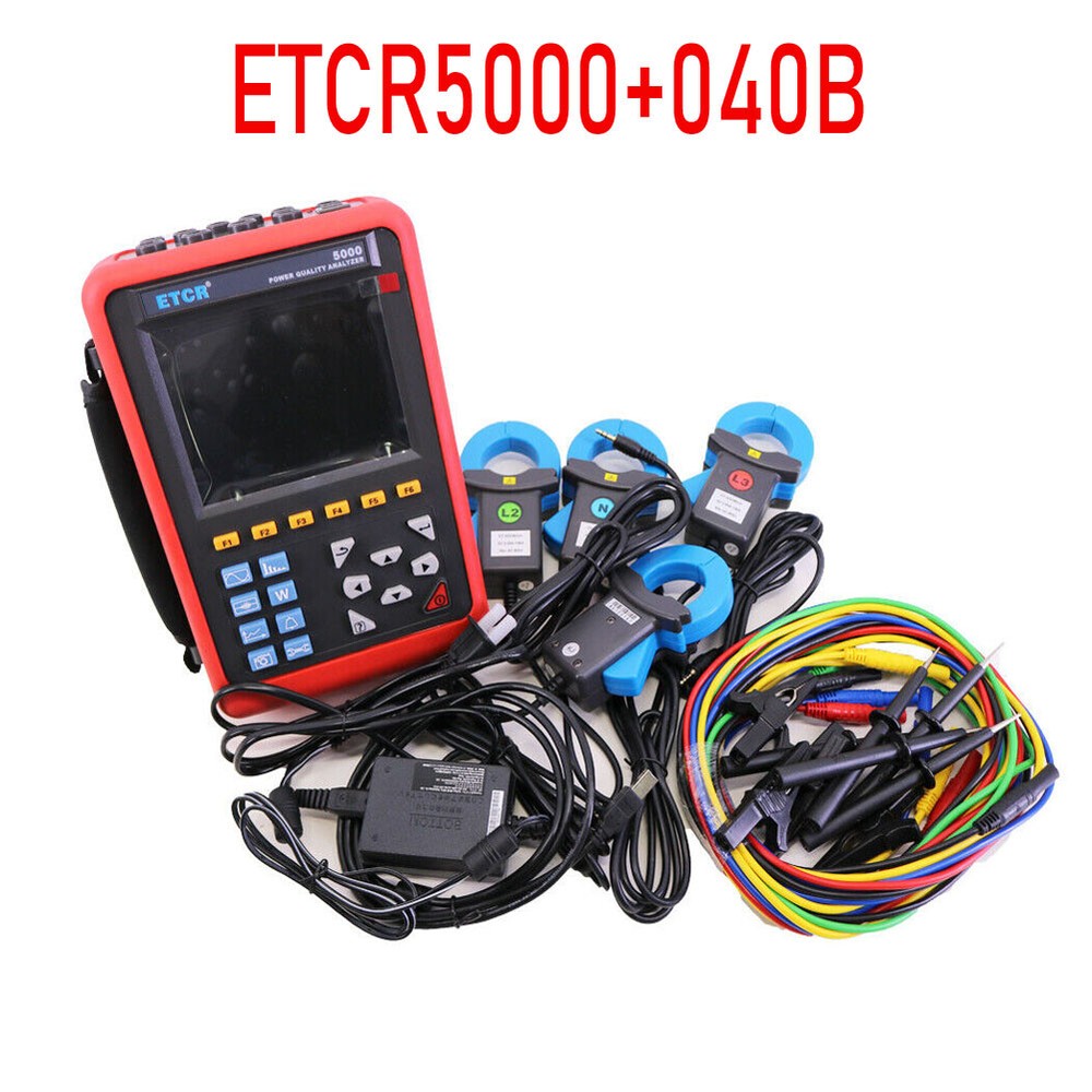 3 Phase Power Quality Analyzer Power Energy Analyzer ETCR5000 4PCS ETCR040B