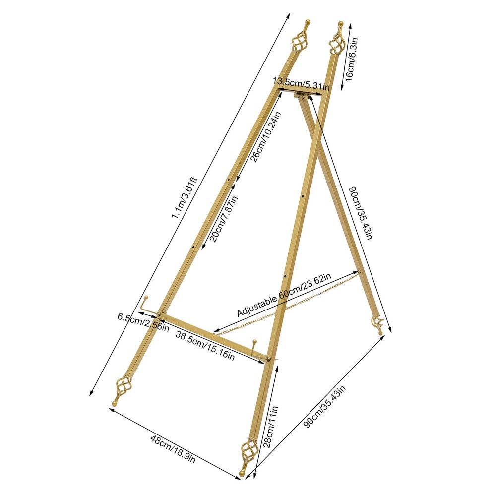 2-Pack Adjustable Steel Easel Stands 90��48cm for Posters & Frames