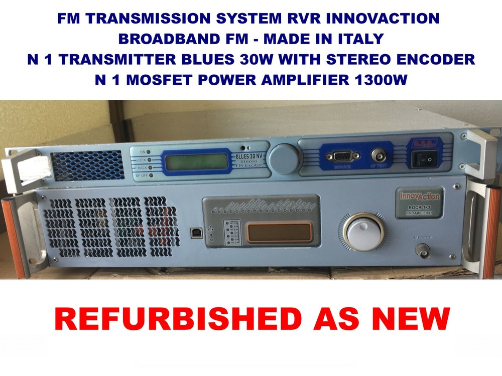 Broadcast Prof RVR 1300w FM Transmitter Wide Band 88 108 Mhz Stereo