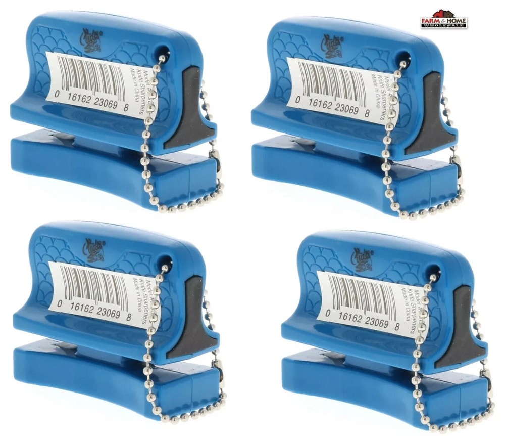 Cuda Knife Sharpener Tool/Keychain 2 Stage Sharpening: Carbide + Ceramic 4 PACK