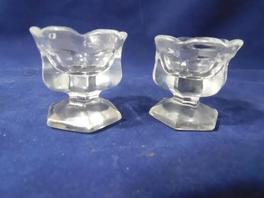 5 EAPG (Pressed/Pattern Glass) Stemmed Open Salts-Hexagon Base