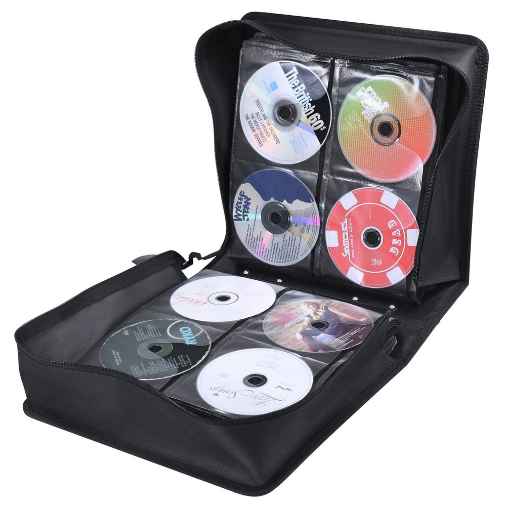 Siveit CD/DVD Case Binder, CD DVD Wallet Storage Black binder,