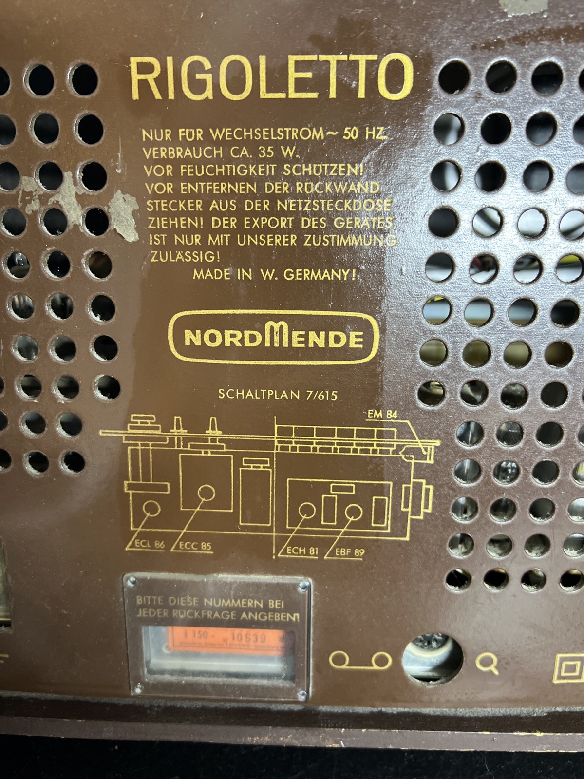 NORDMENDE RIGOLETTO RÖHRENRADIO