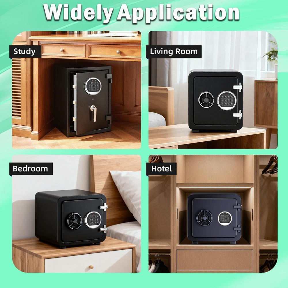 Gun Safe Lock Replacement with Solenoid Lock High Security Chrome Digital Key...