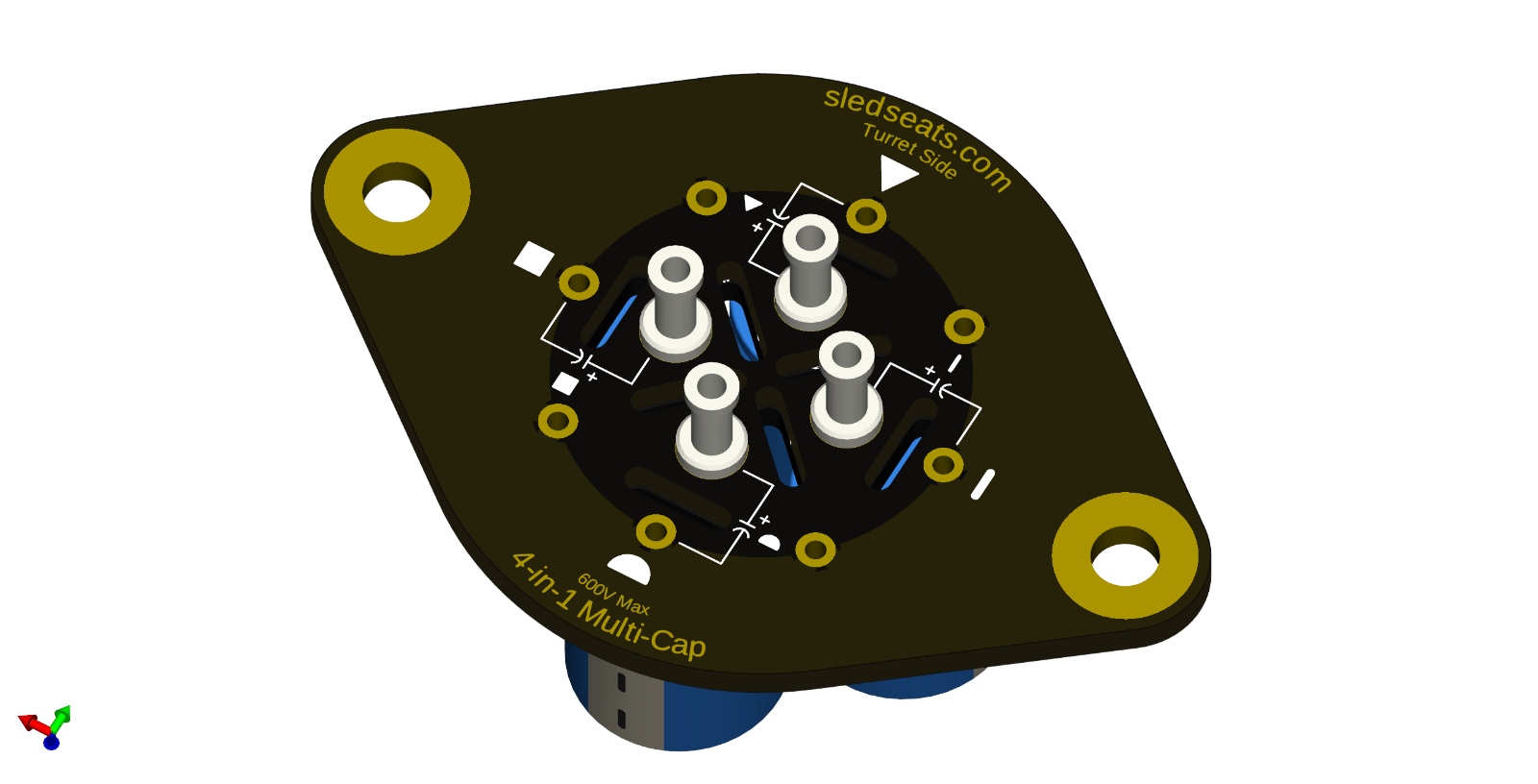 Multi Section Sector Capacitor Circuit Board KIT 600V up to four Capacitors 4in1
