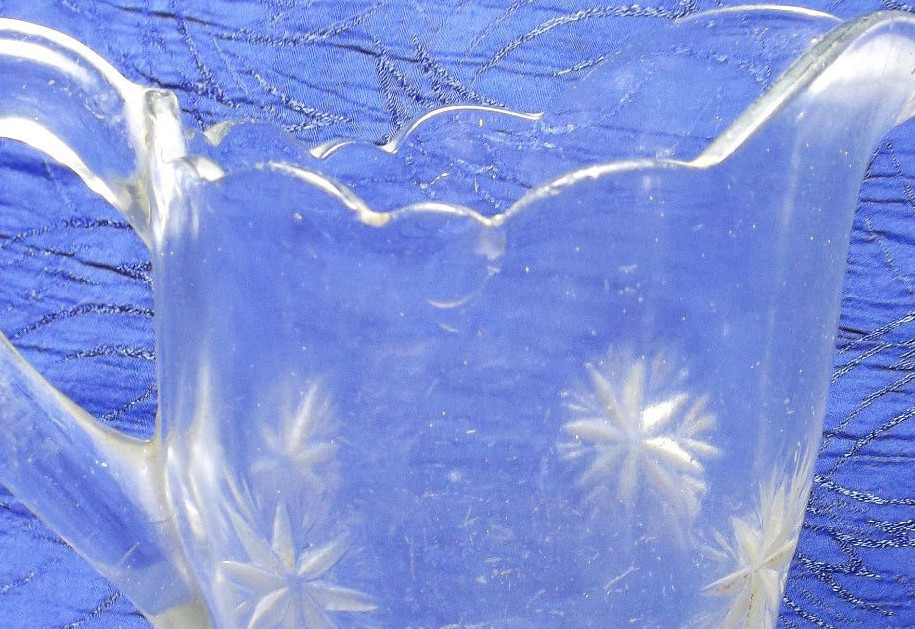Small Clear Glass Pitcher Star Burst Pattern