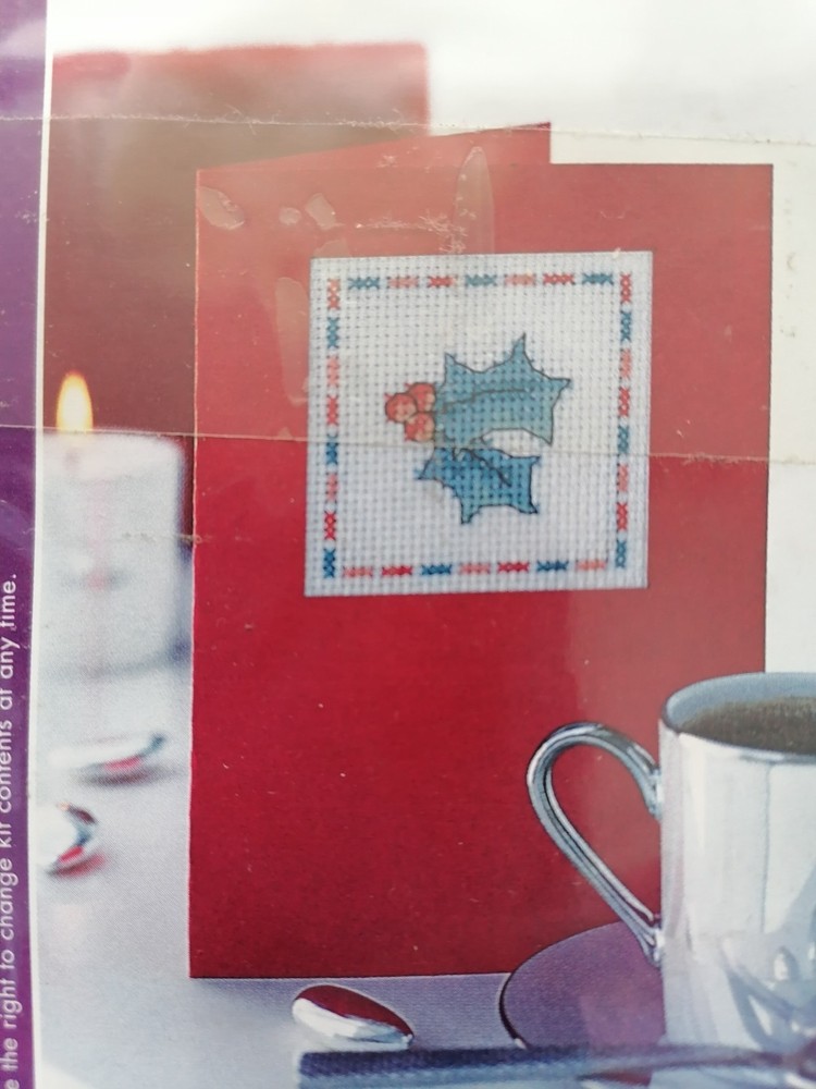 HOLLY GREETINGS - Counted Cross Stitch Magic Kit with Chart, DMC - Issue 18