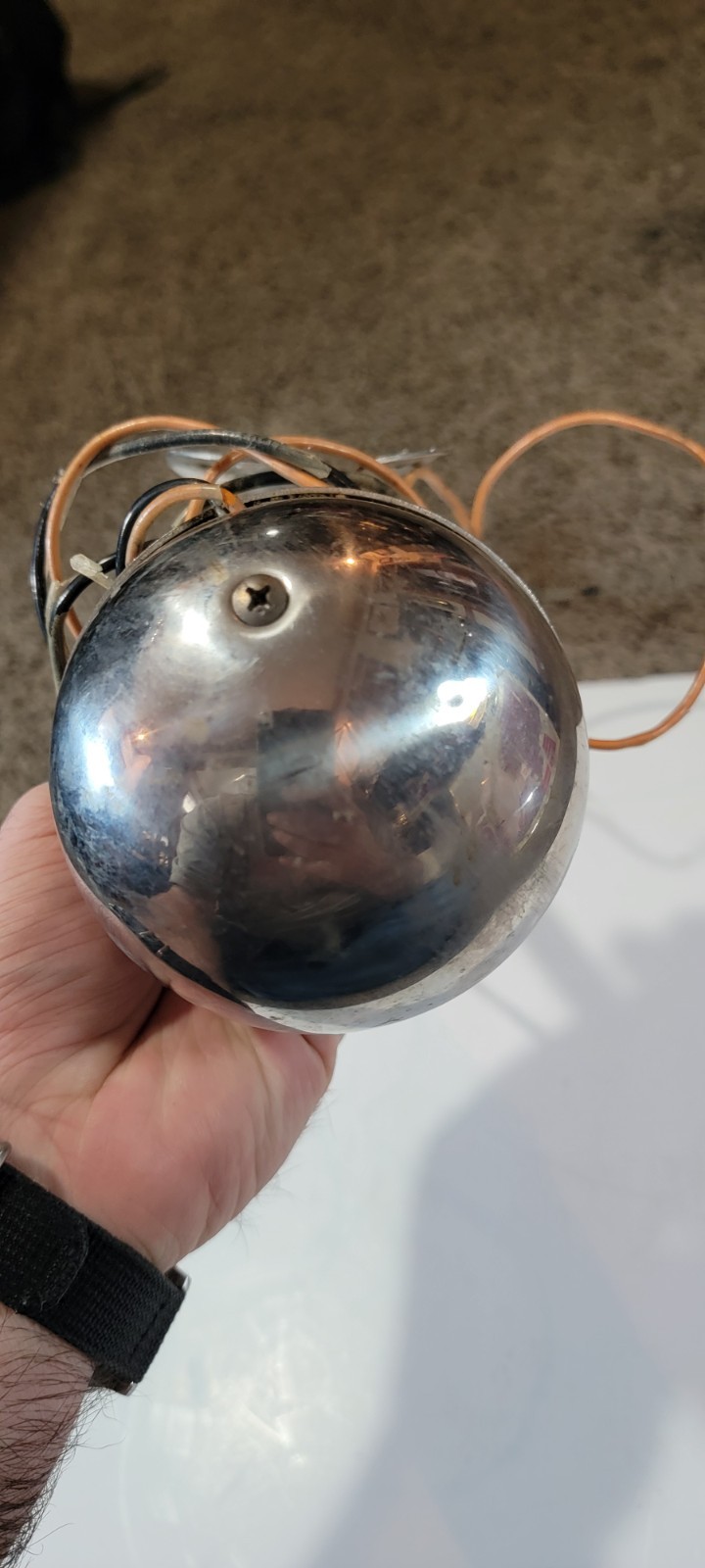 Vintage 13" Stainless Steel Single Trumpet Marine Horn 12V Made In Japan