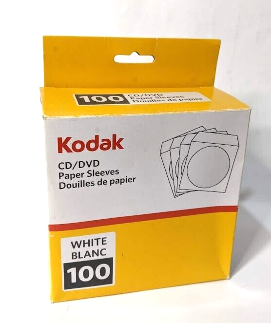 Kodak CD DVD Paper Sleeves white.