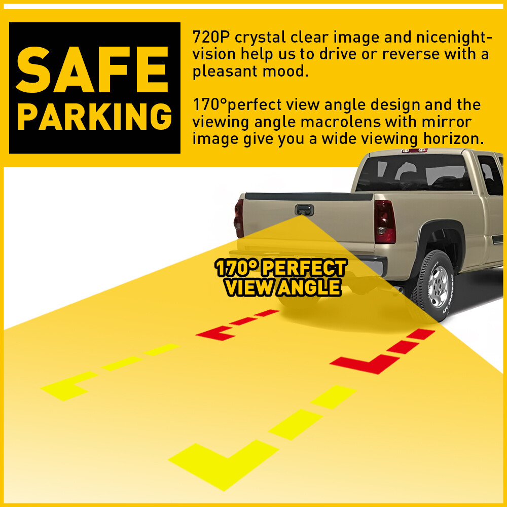 TAILGATE BACKUP REVERSE HANDLE CAMERA REVERSING CAMERA FOR 99-06 CHEVY SILVERADO