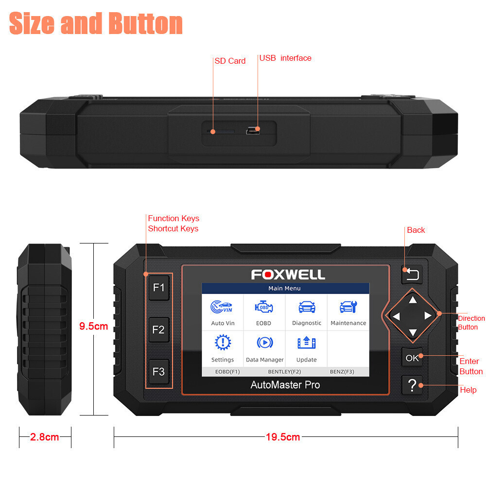 FOXWELL NT614 Elite OBD2 Scanner Auto Diagnostic Car Code Reader Oil EPB Tool US
