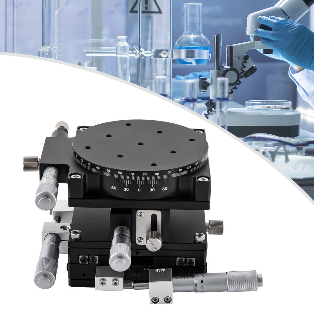 4 Axis Linear Stage Trimming Platform Bearing Tuning Sliding Table Diameter 9CM