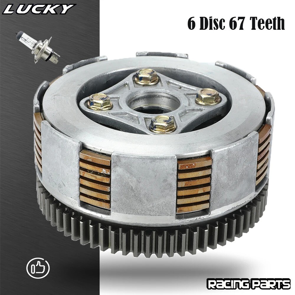 190cc Motorcycle 6 Disc 67 Teeth Complete Manual Clutch Assembly For Engine Pit