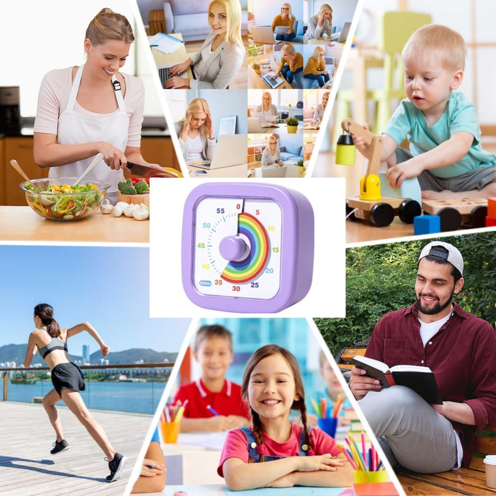 Kids Visual Timer Cute Rainbow - 60 Minute Countdown Timer Time Management for K