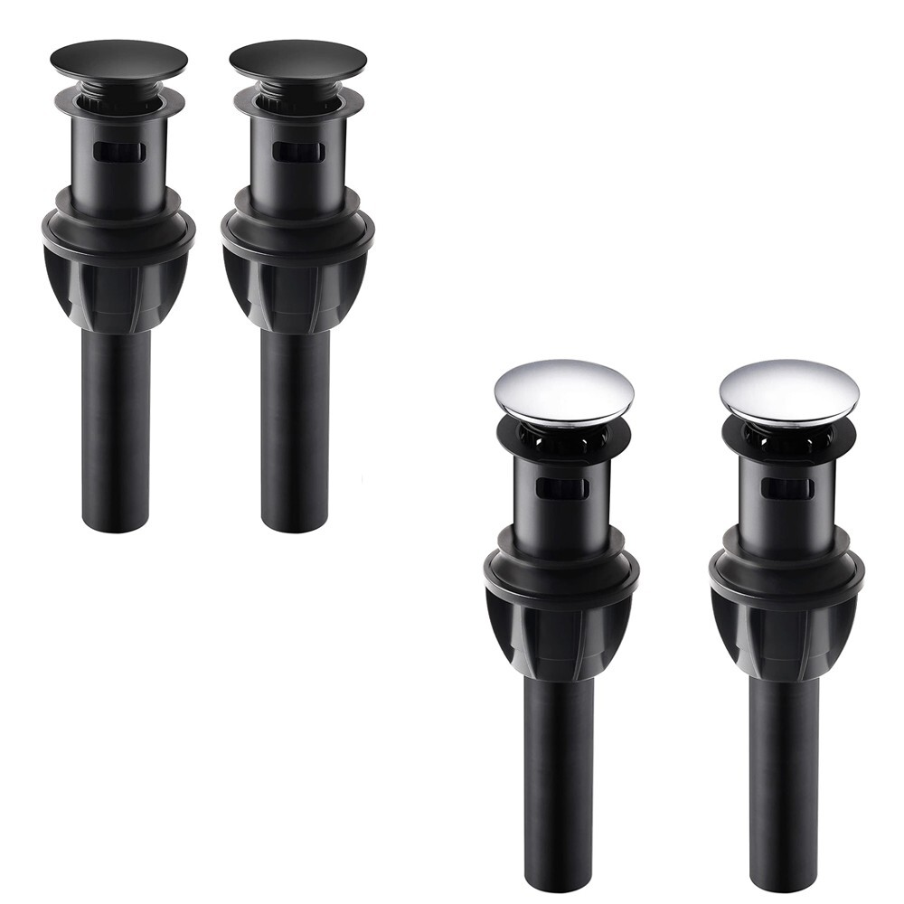 2 Pack Push and Seal Pop Up Drain Stopper with Overflow for Bathroom Sink