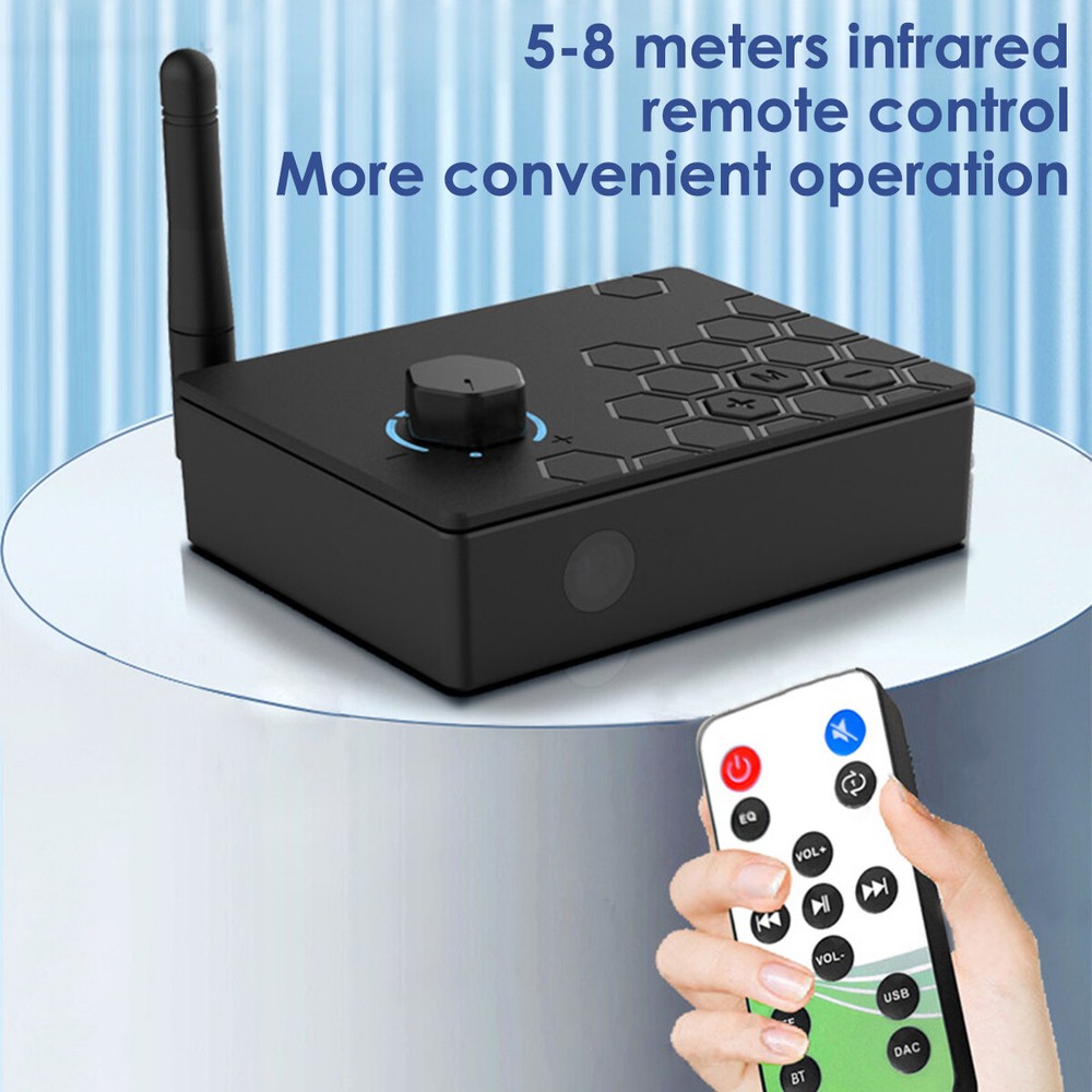 HiFi Bluetooth 5.4 Adapter with Remote, 15m Range, USB/TF Card Support, DAC New