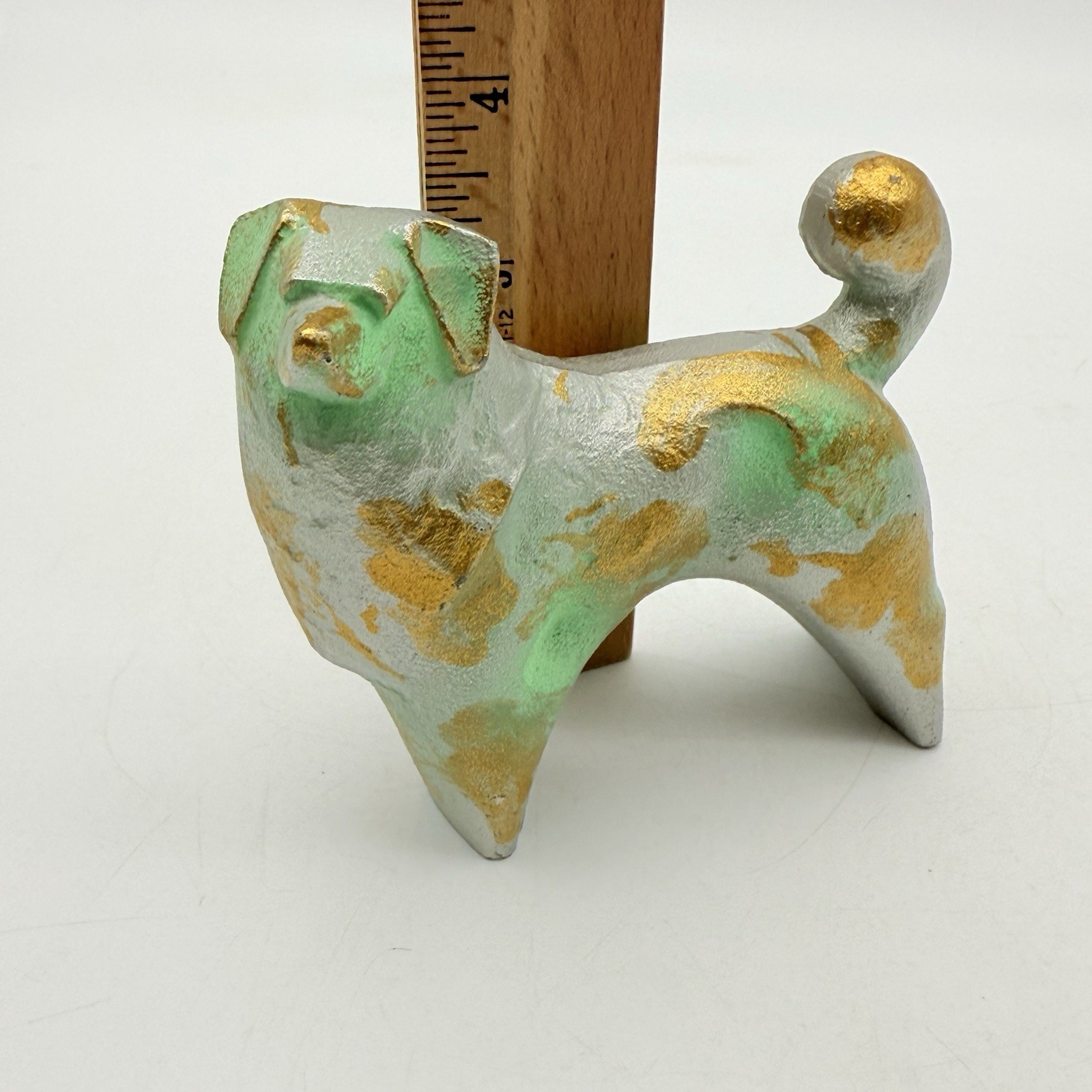 Vintage Signed Sotaro Saegusa Japanese Cast Iron Dog Sculpture