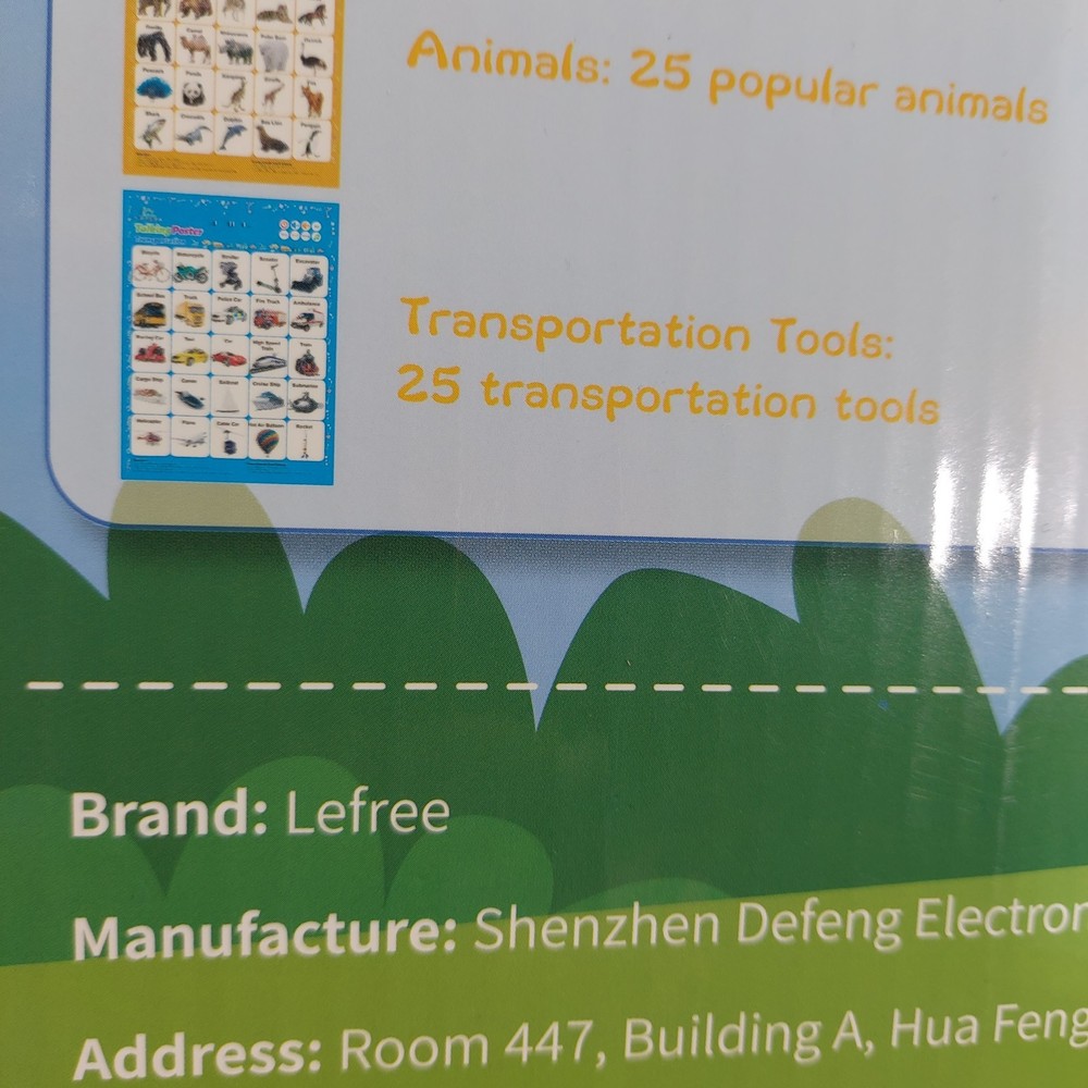 LEFREE Interactive Wall Chart - Transportation Tools - Pre-School Learning