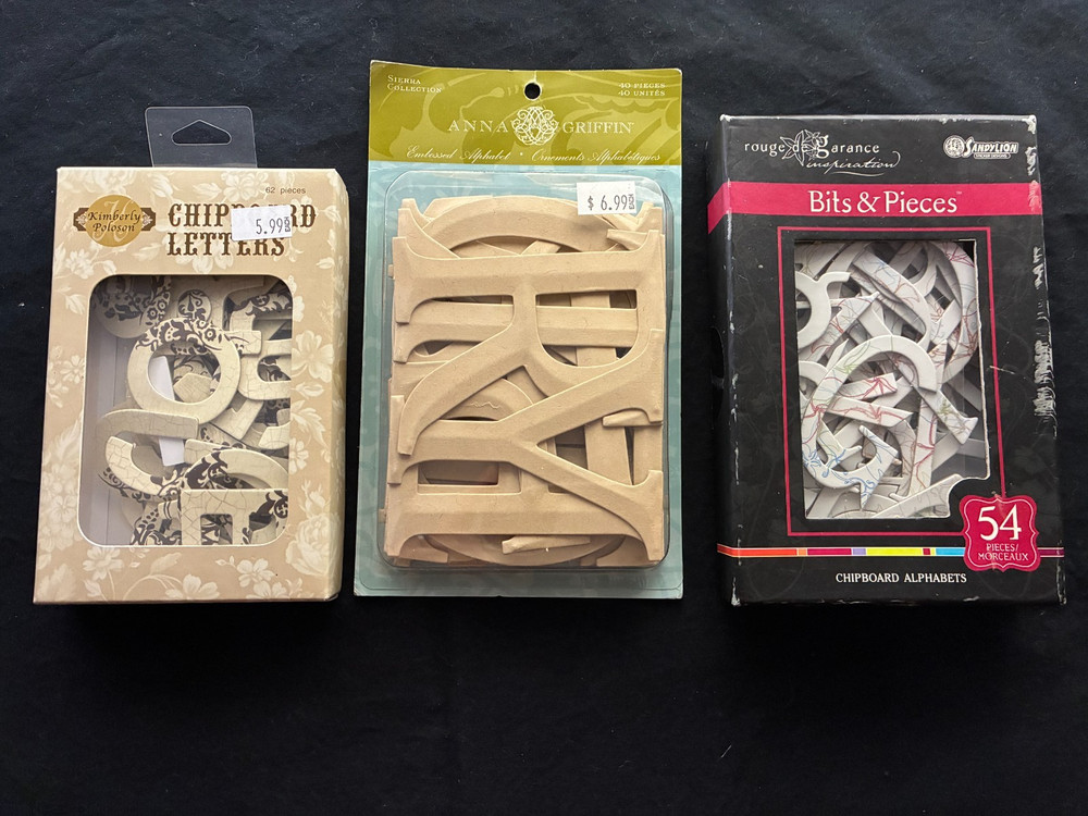 ASSORTED CHIPBOARD ALPHABETS