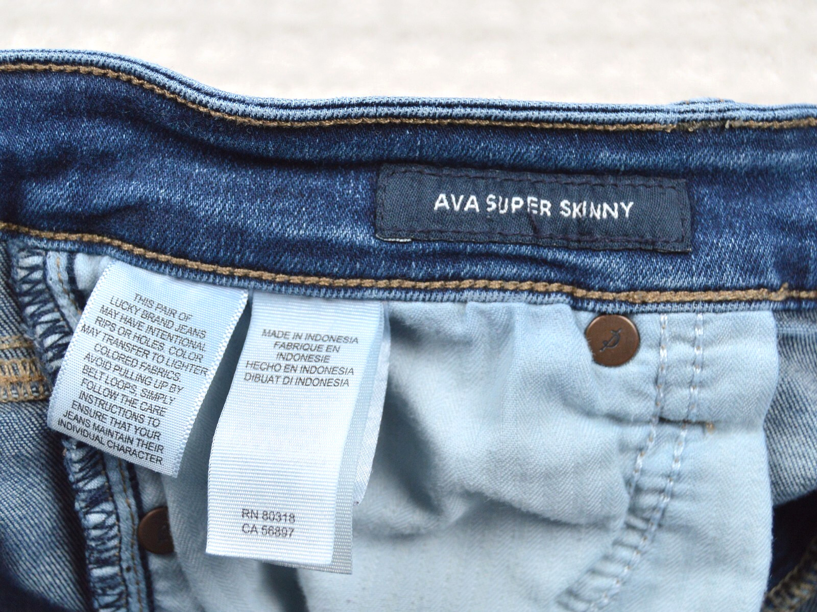 Lucky Brand Ava Super Skinny Jeans Womens Size 4/27 Blue Denim Stretch Mid Rise