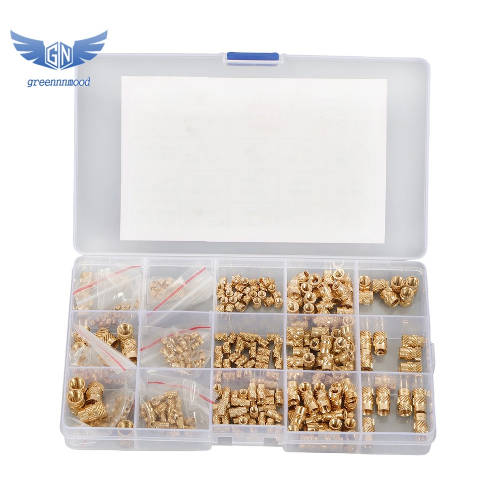 350Pack Threaded inserts kits M2-M6 Metric Internal Thread Rolled Copper Inserts