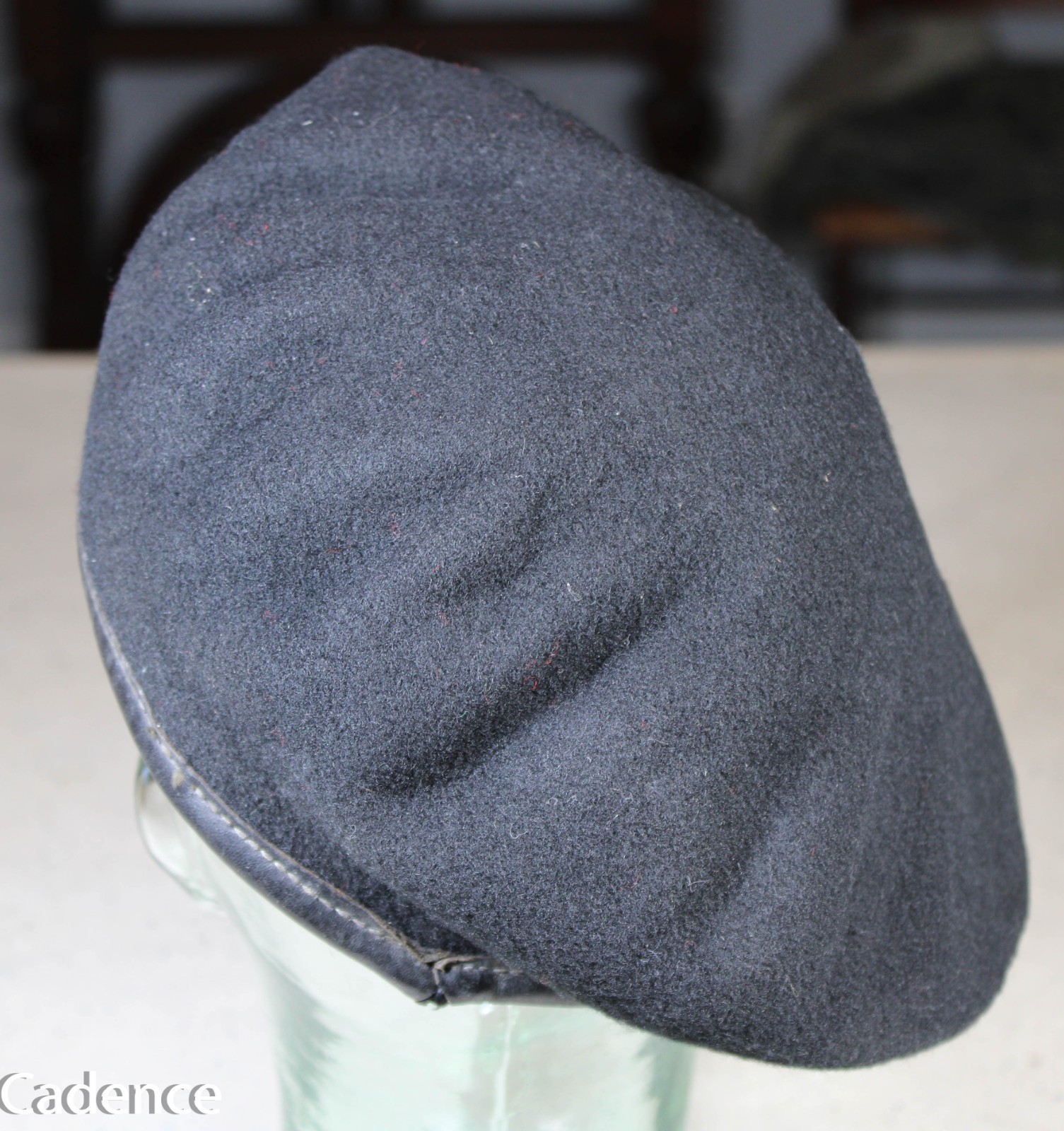 US Vietnam Black Ranger Beret Canadian Made Dated 1952 Huge 7 1/2 Worn S931