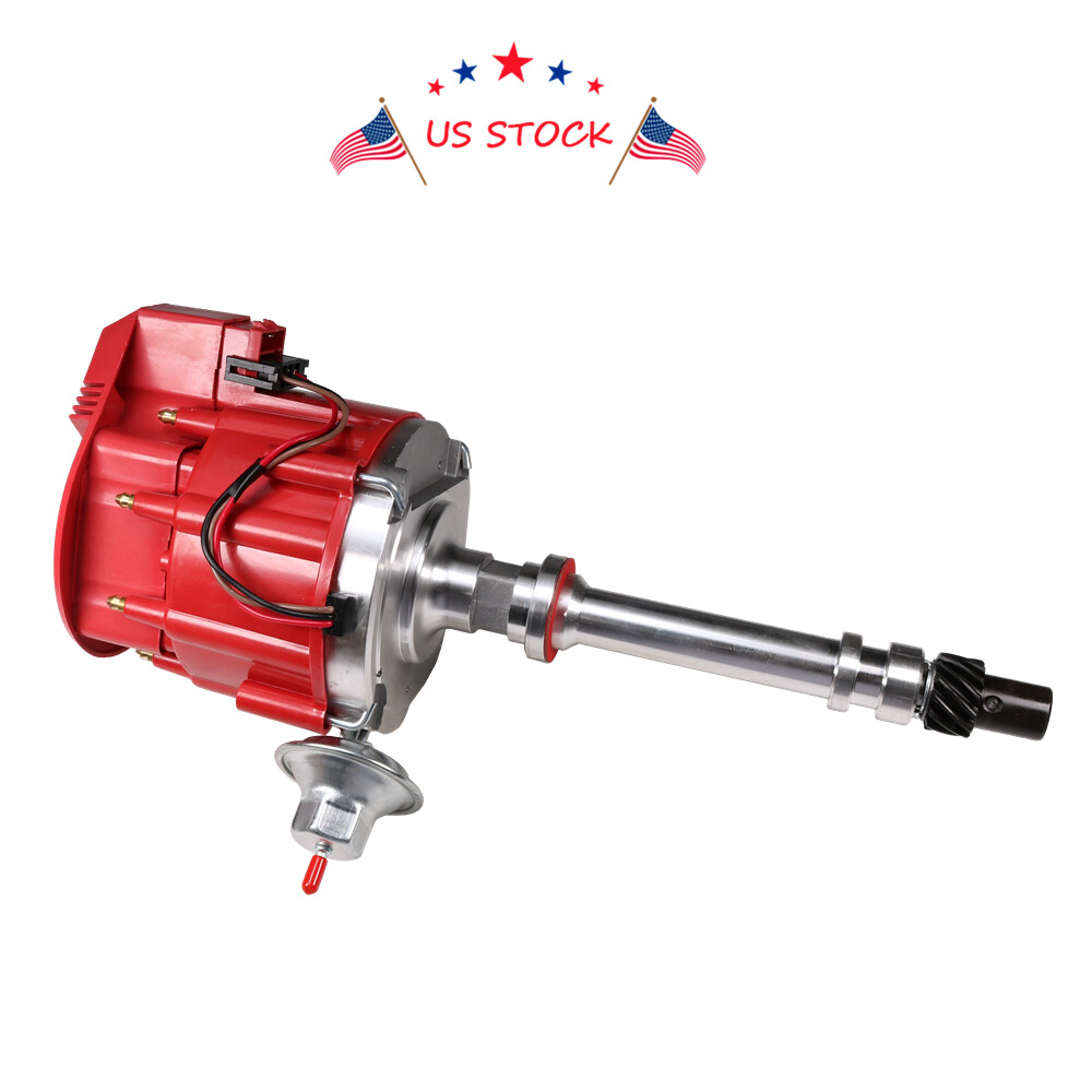 Racing HEI Distributor w/ Super Coil For SBC Chevy 305 350 400 Small Block Red