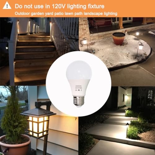12V LED Light Bulb 7W AC/DC10-30V Low Voltage E26 2 count- 6000K daylight white