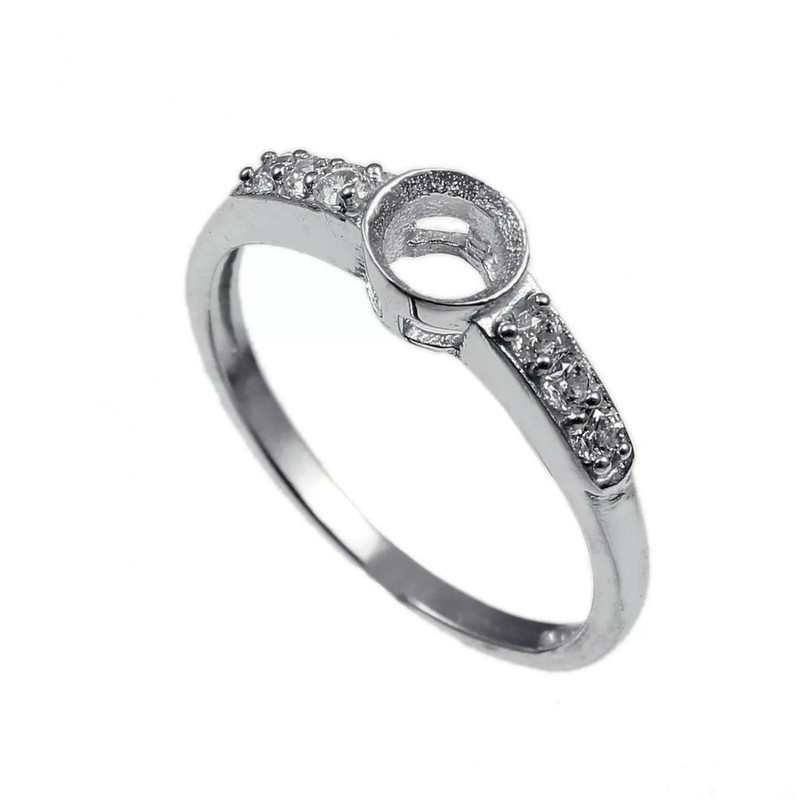 Semi Mount Ring 5x5 mm Round Solitaire Blank Setting Ring 925 Sterling Silver