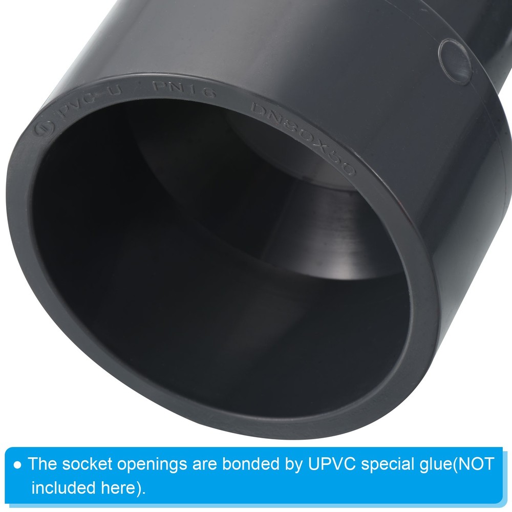 PVC Reducer Pipe Fitting 3.5x2.5" Socket Coupling Adapter Connector, Grey