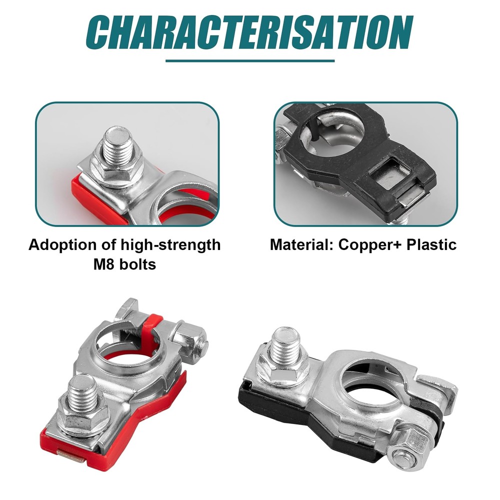 Battery Terminal Connector, Top Post Terminals, Positive and...