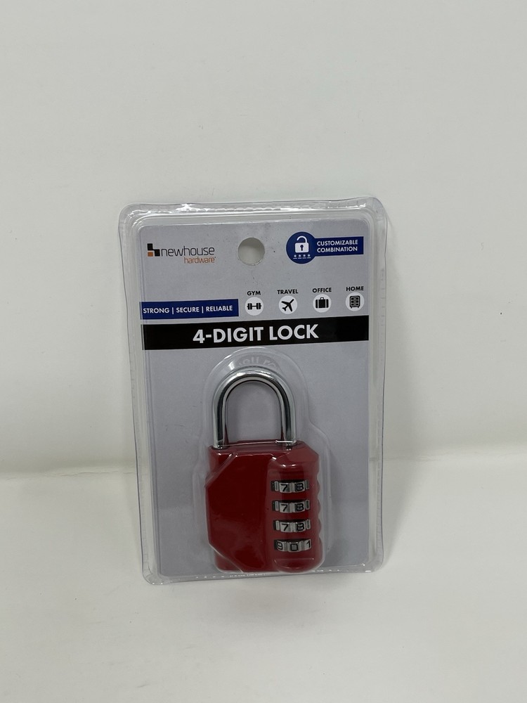 Newhouse Hardware Improved 4-Digit Combination Lock, Black