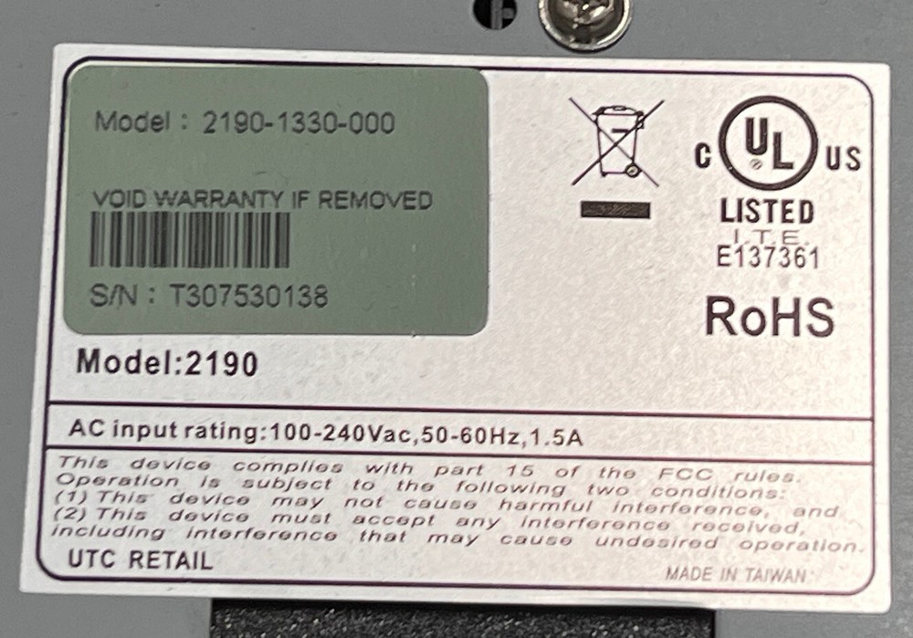 UTC RETAIL 2190 POS Touchscreen Workstation