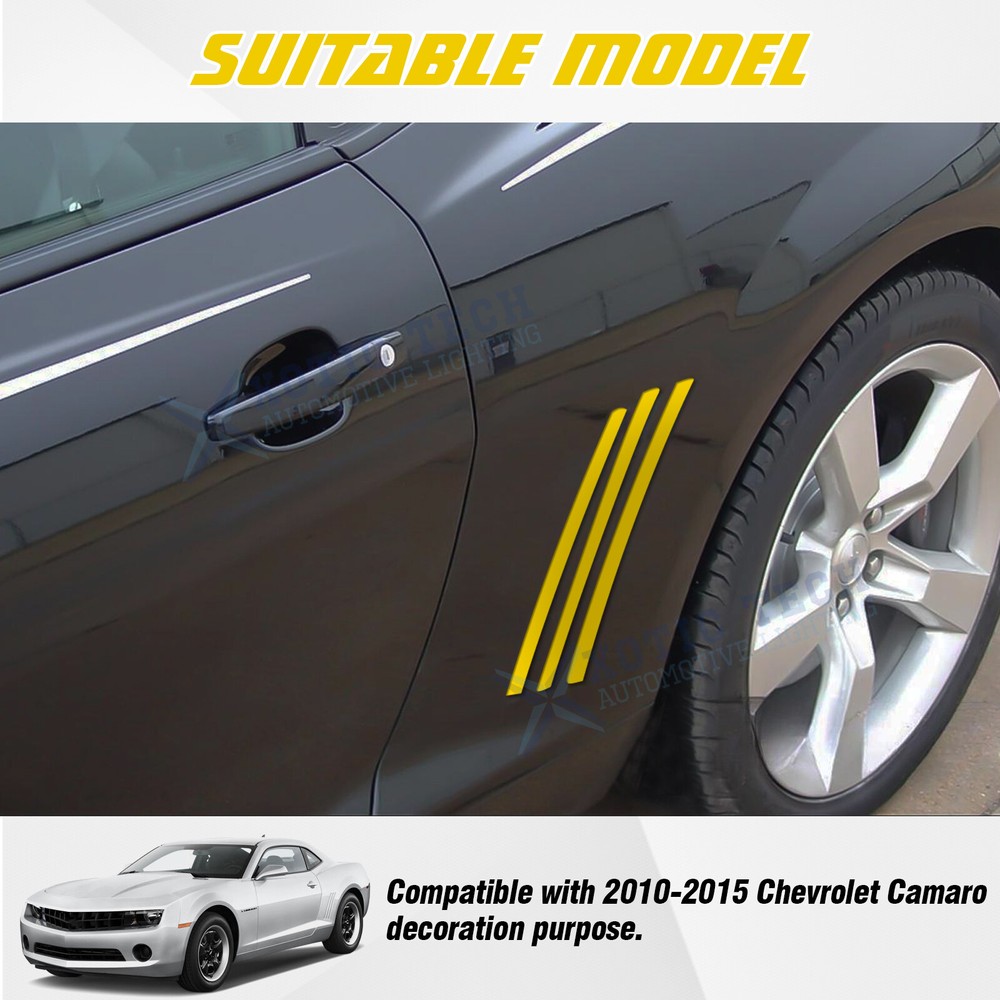 For Chevy Camaro 2010-2015 6pc Side Vent Stripe Panel Insert Stickers Decals