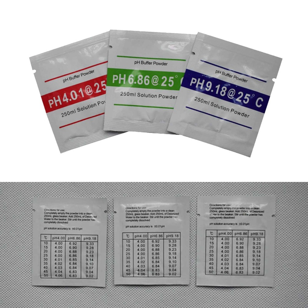 15 Pack pH Buffer Powder Calibration Solution 4.01 6.86 9.18 for Meter Tester