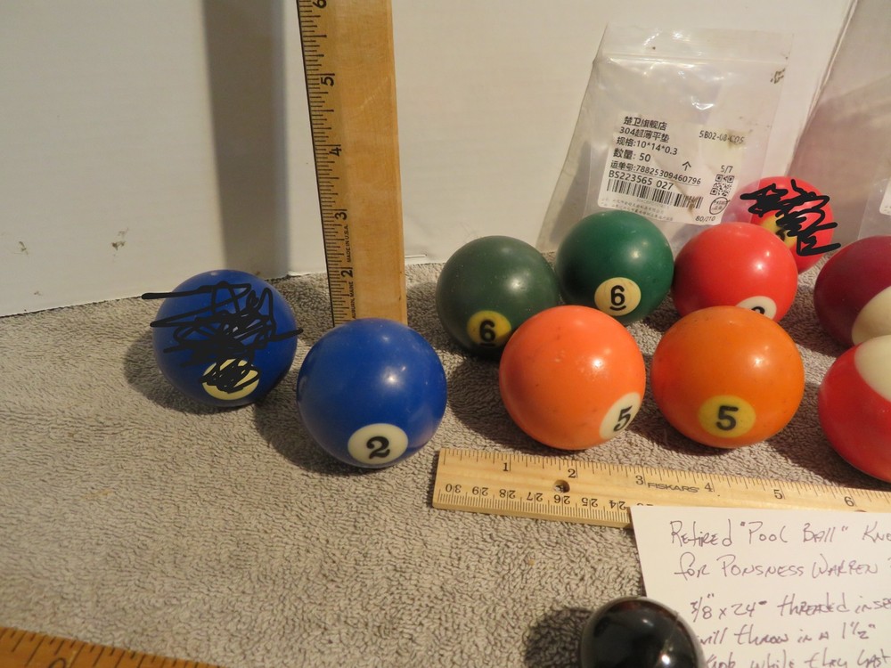 Ponsness Warren Reloading Press Pool Ball Knobs! Price/each Great Look & Feel!