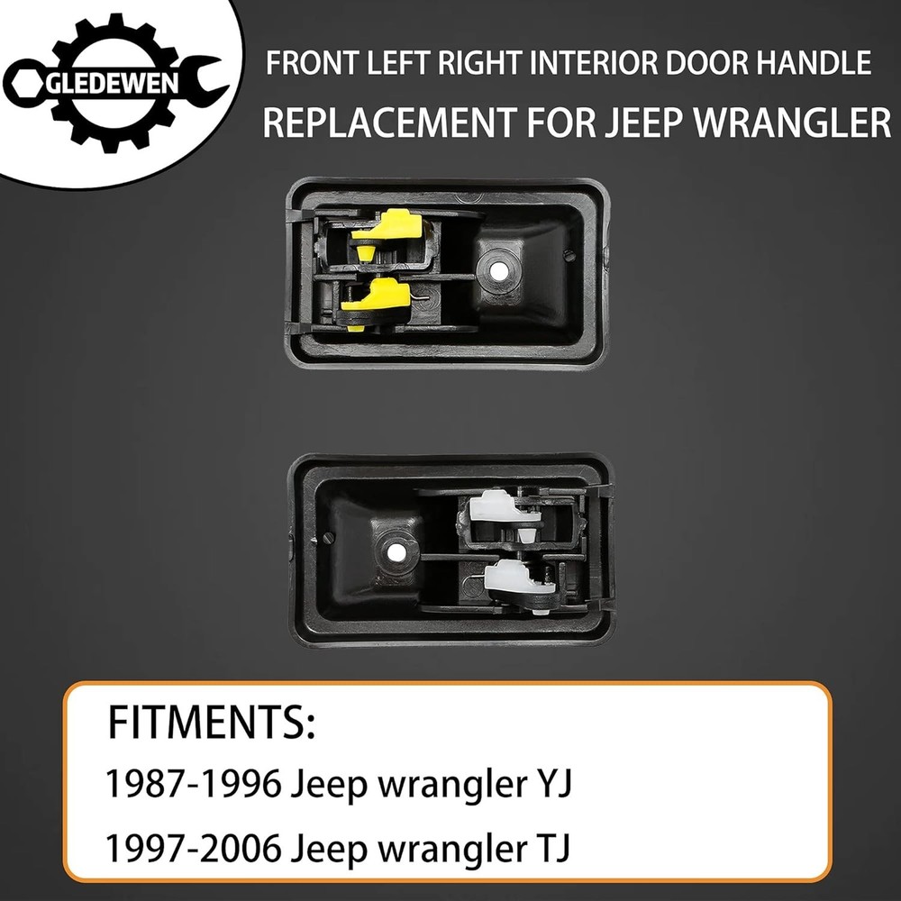 Interior Door Handles (Pair), Compatible with Jeep 1987-2006 Inner Left & Right