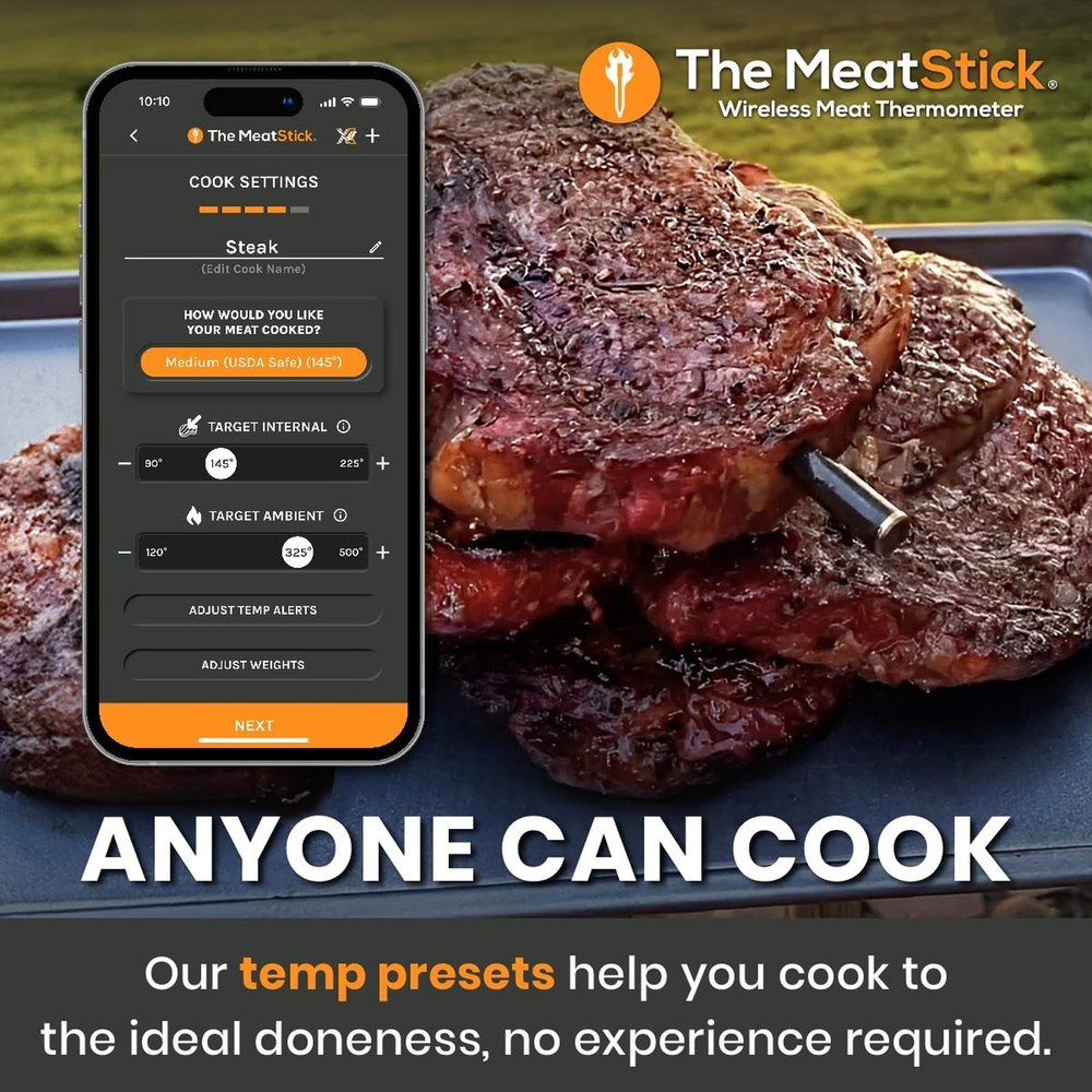 MeatStick BBQ & Kitchen 2.0 Bundle [2-Probe/Unlimited Range] | Quad Sensors S...