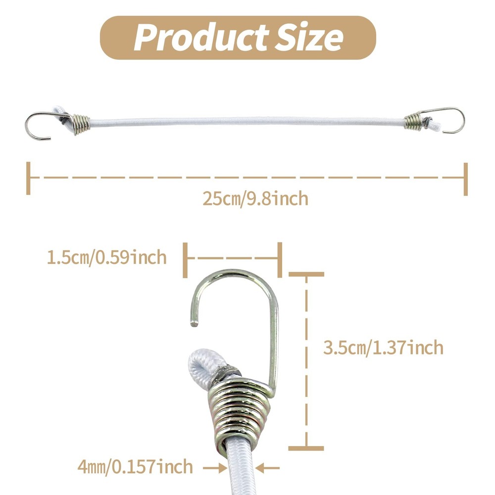 8 Pack Mini Bungee Cords With Hooks 10 Inch Elastic Bungee Straps For Securing T