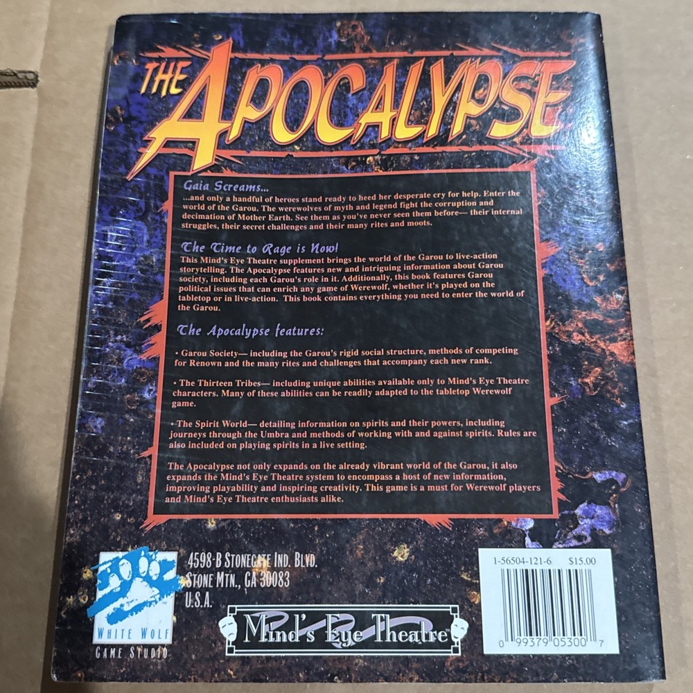 The Apocalypse -White Wolf Werewolf Mind's eye Theater RPG