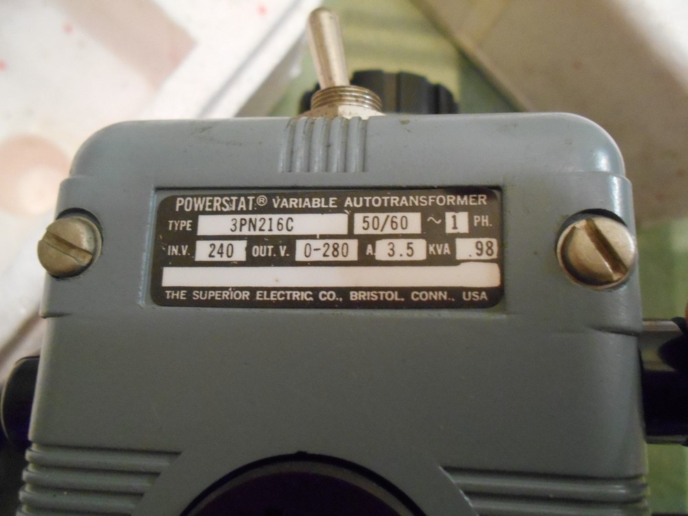 Superior Electric Powerstat 3PN216C Variable Autotransformer